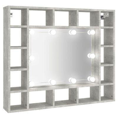 vidaXL peegelkapp LEDiga, betoonhall, 91 x 15 x 76,5 cm