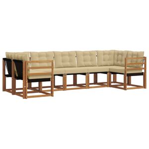 vidaXL V&auml;li diivanikomplekt padjaga 7 pcs Looduslik ja beež
