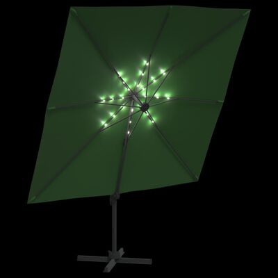 vidaXL päikesevari LEDiga, roheline, 400x300 cm