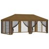 vidaXL Gazebo katte k&uuml;lgseinadega Pruunikashall 600,5 x 300,5 cm