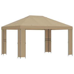 vidaXL Paviljon 4 &times; 3 m Beež Pol&uuml;ester ja teras 190 gsm