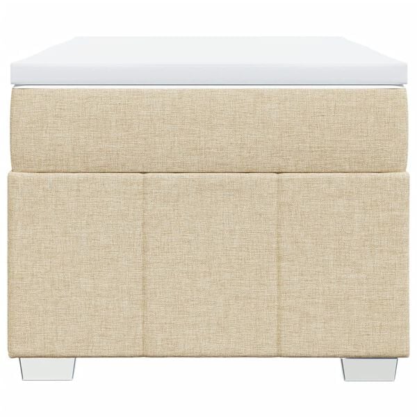 vidaXL kontinentaalvoodi madratsiga, kreemjas, 90x200 cm, kangas