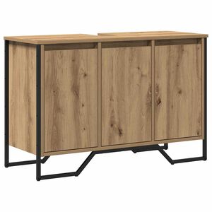 vidaXL Vannitoa kraanikausi kapp K&auml;sit&ouml;&ouml;puu 91 x 35 x 60 cm Tehispuit