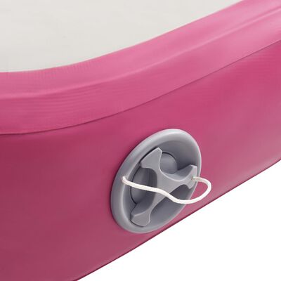 vidaXL täispumbatav võimlemismatt pumbaga 300x100x20 cm PVC roosa