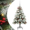 vidaXL Tehisj&otilde;ulupuu Roheline ja valge 120 cm PVC, metall ja plastik