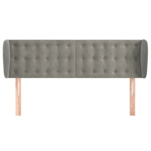 vidaXL voodipeats servadega, helehall, 147x23x78/88 cm, samet