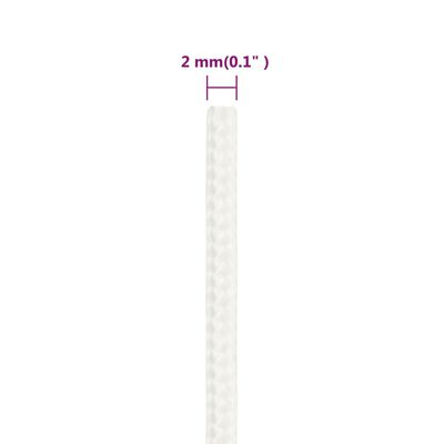 vidaXL paadiköis, täisvalge, 2 mm, 25 m, polüpropüleen