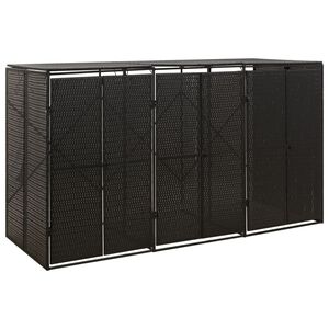 vidaXL kolme pr&uuml;gikasti kuur, must, 207 x 80 x 117 cm, pol&uuml;rotang
