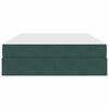 vidaXL Voodi hoiukohaga ja madratsiga Tume rohelise 140 x 190 cm Samet
