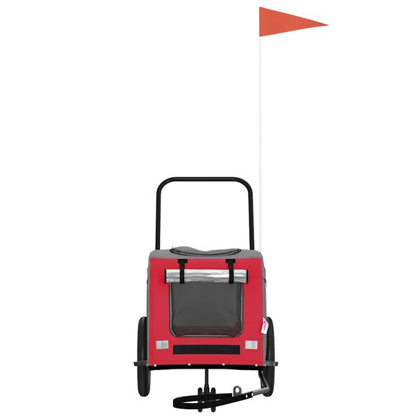 vidaXL Lemmiklooma rattahaagis Punane ja hall 124,5 x 63,5 x 53 cm