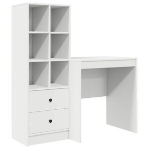 vidaXL Laud sahtliga riiuliga ladustamisega 2 pcs Valge
