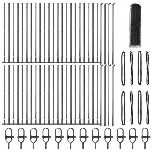 vidaXL Aed koos postidega Hall 0.8 x 100 m PVC kaetud teras