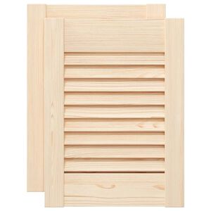 vidaXL kapiuksed võredega disain 2 tk 39,5x29,5 cm täispuidust mänd