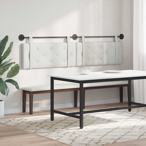 vidaXL Rippuv Peatoe Valge 210 x 55 x 5 cm Kunstnahk