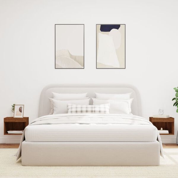 vidaXL seinale kinnitatavad öökapid LED-tuledega 2 tk, pruun tamm