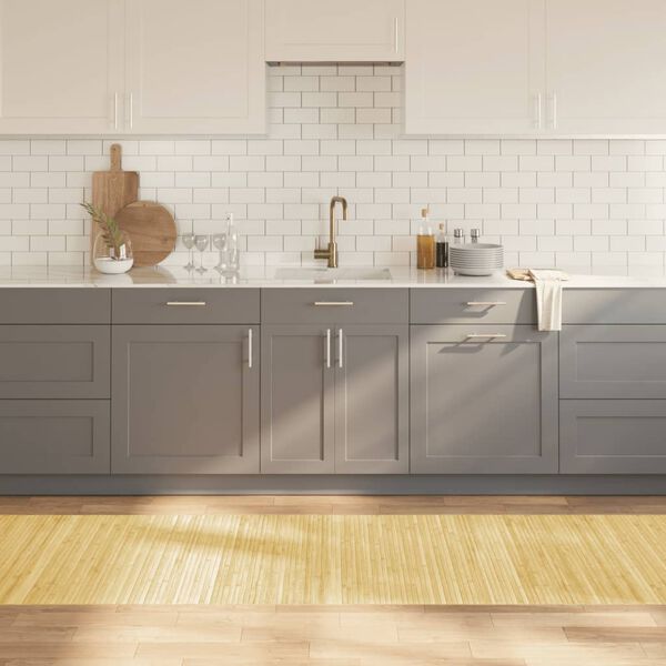 vidaXL vaip, ristk&uuml;likukujuline, naturaalne hele, 80 x 400 cm, bambus