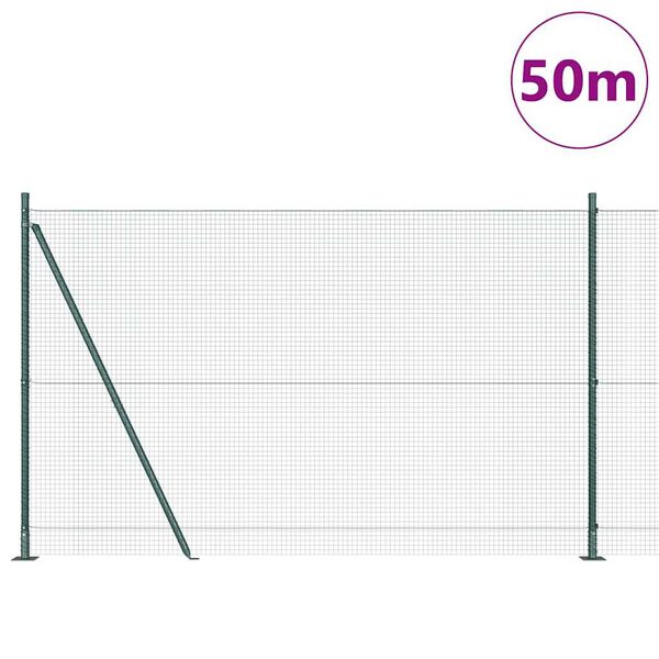 vidaXL Aiapost Roheline 50 x 1,4 m (19 x 19 mm v&otilde;rk) Terased ja PVC