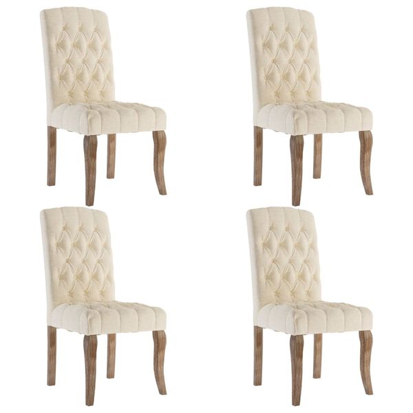 vidaXL s&ouml;&ouml;gitoolid 4 tk, beež, linase ilmega kangas