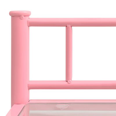 vidaXL öökapp, roosa ja läbipaistev, 45x34,5x60,5 cm, metall ja klaas