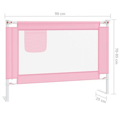 vidaXL voodipiire väikelapse voodile, roosa, 90 x 25 cm, kangas