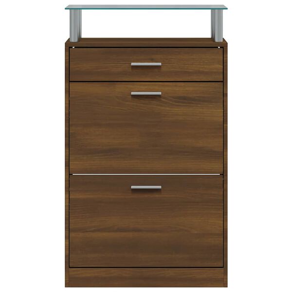 vidaXL jalatsikapp, pruun tamm, 63 x 24 x 104 cm, tehispuit