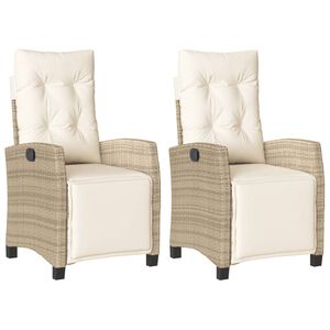 vidaXL allalastava seljatoega aiatoolid koos jalatoega 2 tk, beež