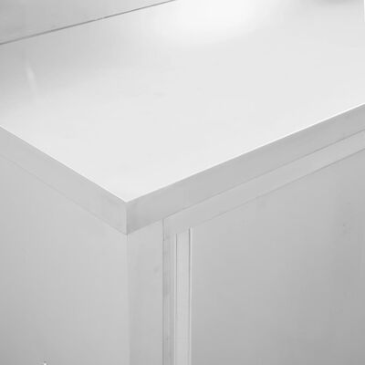 vidaXL töölauad liugustega 2 tk, 240x50x(95-97) cm, roostevaba teras