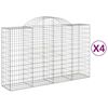 vidaXL kaarekujulised gabioonkorvid 4 tk, 200x50x120/140 cm, raud