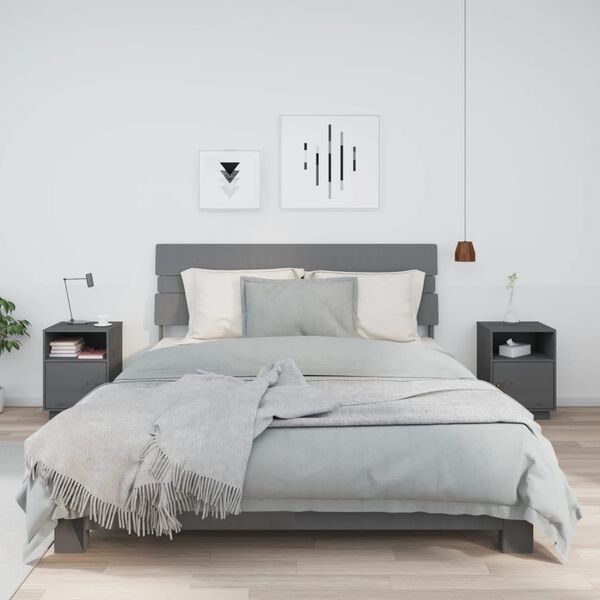 vidaXL öökapid, 2 tk, hall 40 x 34 x 55 cm, männipuit