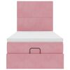 vidaXL Ottomani voodiraam madratsitega, roosa, 80x200 cm, samet