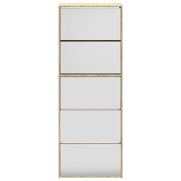 vidaXL kingakapp 5 korrust, peegliga, tamm 63 x 17 x 169,5 cm