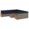 vidaXL 12-osaline aiadiivanikomplekt patjadega, hall pol&uuml;rotang