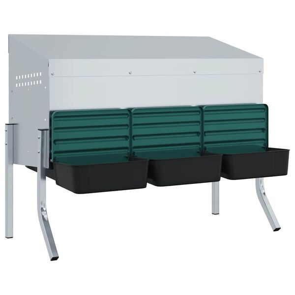 vidaXL kanade pesakast 3 sektsiooniga jalgadega, tsingitud terasest