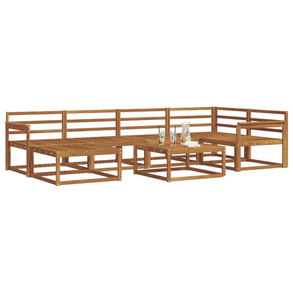 vidaXL V&auml;li diivanikomplekt 7 pcs Neutraalne Tugev akatsiapuu