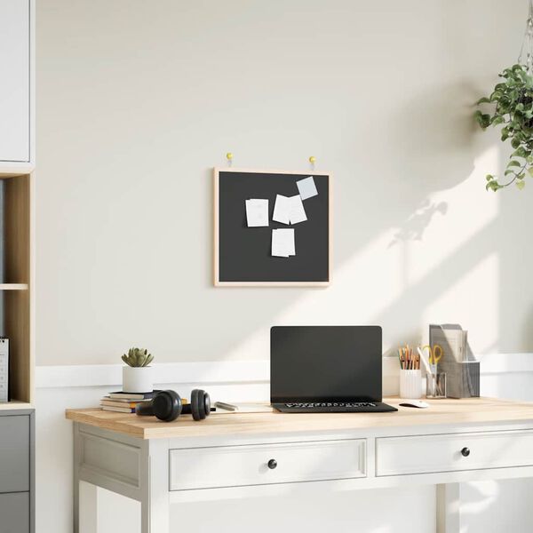 vidaXL tahvel t&auml;ism&auml;nnipuidust raamiga, must, 40x40 cm