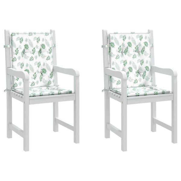 vidaXL madala seljatoega toolipadjad 2 tk, lehemuster, kangas