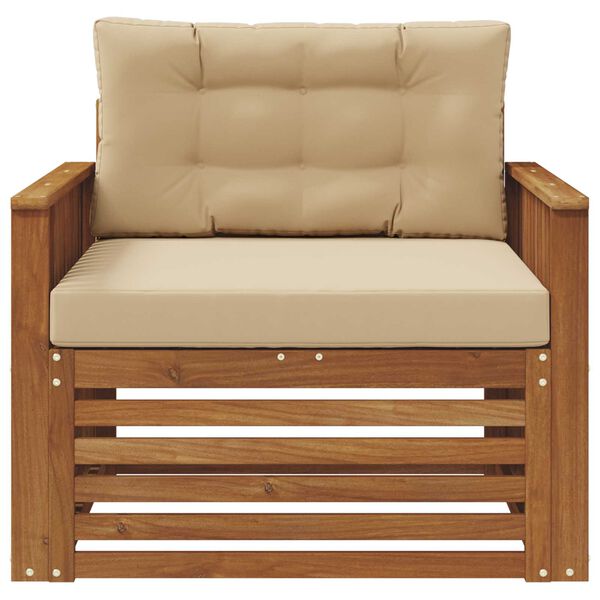 vidaXL V&auml;li diivanikomplekt Tugev akaatsiapuit ja pol&uuml;ester Neutraalne