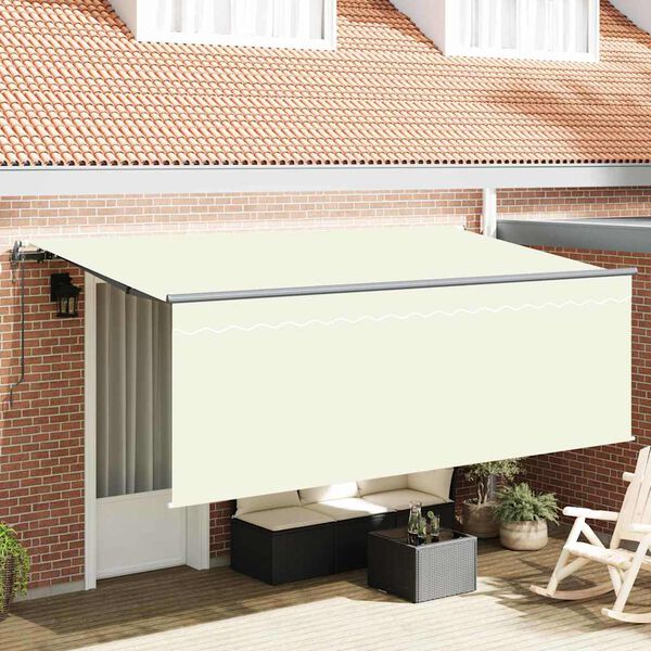 vidaXL K&auml;igukohandatav varikatus cream 350 x 200 cm