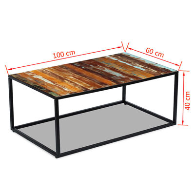 vidaXL kohvilaud toekast taastatud puidust 100 x 60 x 40 cm