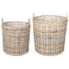 vidaXL Istutuskorv ladustamisega 2 tk Looduslik hall Kubu rattan