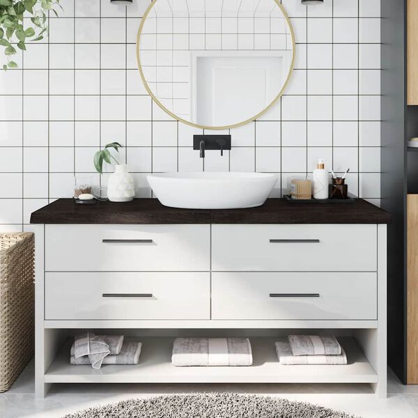 vidaXL vannitoa tasapind, tumepruun, 160x50x(2-6)cm töödeldud täispuit