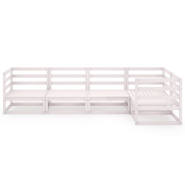 vidaXL 5-osaline aiam&ouml;&ouml;blikomplekt, valge, m&auml;nnipuit