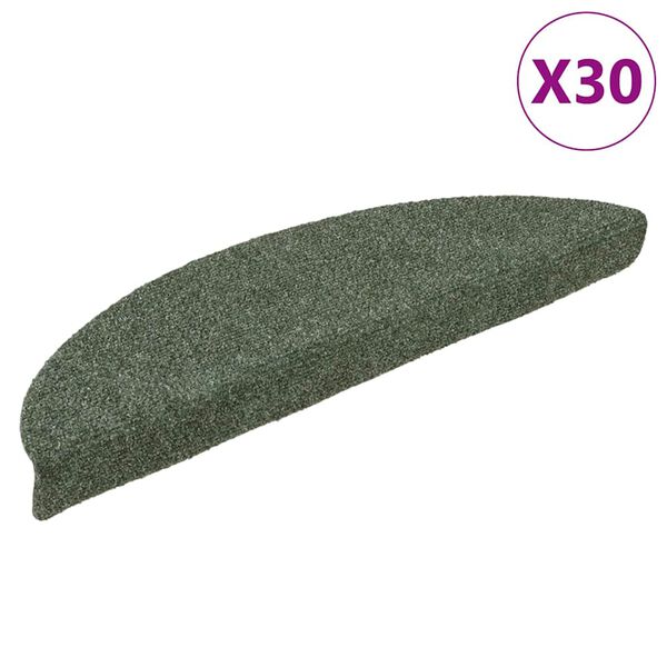 vidaXL isekleepuvad trepimatid, 30 tk, 56 x 17 x 3 cm, roheline, poolringikujuline