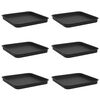 vidaXL Ruudu kujuline lille alus 6 pcs Must 21 x 21 x 2 cm Plastmass