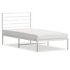 vidaXL metallist voodiraam peatsiga, valge, 90 x 200 cm