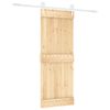 vidaXL Libisev uks Looduslik ja Valge 80 x 210 cm Tahke m&auml;nnipuit