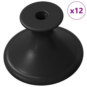 vidaXL K&auml;epide 12 pcs Must &Oslash;30 mm Alumiinium