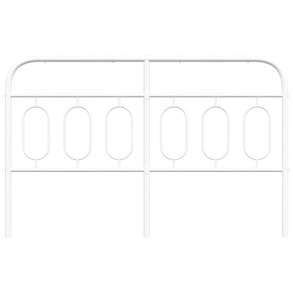 vidaXL metallist vahetatav voodipeats, valge, 137 cm