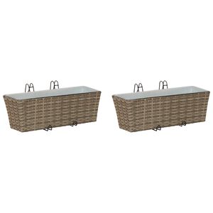 vidaXL Piire 2 pcs 50 x 17 x 17 cm Metall