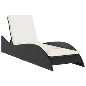 vidaXL p&auml;evitustool padjaga, must, 60x205x73 cm, pol&uuml;rotang
